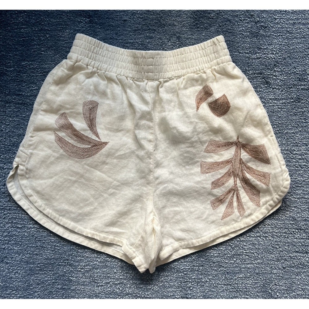 Madewell‎ Embroidered Linen Pasadena Pull-On Shorts in Tropicale Floral XS